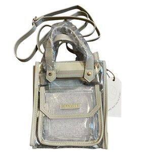 NWT Missnine stadium-approved clear PVC crossbody bag in a beige